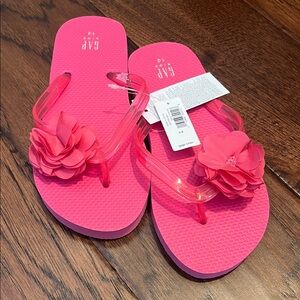 *NEW* GAP Hot Pink Floral Jelly Flip Flops